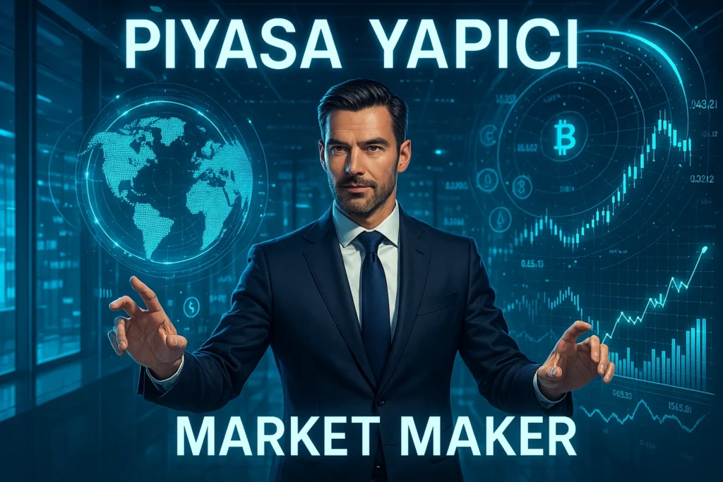 Piyasa Yapıcı (Market Maker) nedir ve nasıl çalışır? Finansal piyasaların günlük işlem hacmi trilyonlarca doları buluyor ve bu devasa likiditenin arkasındaki gizli kahramanlar piyasa yapıcıları. Bir piyasa yapıcı satıcılardan menkul kıymetler satın alarak ve alıcılara menkul kıymetler satarak piyasaya katılım gösterir. Yatırımcıların her koşulda hızlı ve adil fiyattan işlem yapabilmeleri için likidite sağlayarak piyasalarda güven oluşturur. Bu kritik rol olmadan modern finansal piyasalar işlevsiz kalır. Borsa İstanbul'da günlük ortalama 25 milyar TL işlem hacminin büyük bölümü piyasa yapıcıların sağladığı likidite ile gerçekleşiyor. Yatırımcıların %87'si piyasa yapıcıların varlığından habersiz olmasına rağmen, her işlemde onların sağladığı hizmetten yararlanıyor. Spread'ler, fiyat istikrarı ve işlem hızı gibi faktörler doğrudan piyasa yapıcı kalitesi ile ilişkili. Modern finansal teknolojinin gelişmesiyle birlikte piyasa yapıcılık daha sofistike hale geliyor. Algoritmic market making, AI-powered likidite optimizasyonu ve high-frequency trading gibi gelişmeler sektörü dönüştürüyor. Piyasa yapıcılar marketteki alış-veriş farkını oluştururlar. Piyasa alıcıları (market maker) ise yapıcılar tarafından oluşturulan bu farkın mevcudiyetiyle artan likidite ve aciliyete bakarlar.