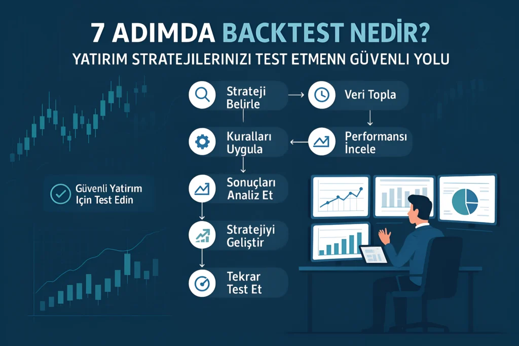 Backtest nedir? Günümüzde finansal piyasalarda başarılı olmak, sadece şans faktörüne bağlı kalmaktan çok daha fazlasını gerektiriyor. Modern yatırımcılar, bir stratejiyi gerçek piyasaya uygulamadan önce geçmiş veriler üzerinde test ederek potansiyel performansını analiz ediyor. Bu süreçte en kritik araçlardan biri backtest metodolojisidir. Profesyonel yatırımcıların %90'ından fazlası, herhangi bir stratejiyi uygulamadan önce kapsamlı bir geriye dönük test gerçekleştiriyor. Modern finansal piyasalarda karar verme süreci giderek karmaşıklaşıyor ve yanlış stratejiler büyük kayıplara yol açabiliyor. Geleneksel yöntemlerle risk almak yerine, gerçek dünya verileri kullanarak stratejileri test etme ihtiyacı her geçen gün artıyor. Yatırımcılar, sermayelerini riske atmadan önce stratejilerinin geçmişteki performansını görmek istiyorlar. Bu durum, özellikle yeni başlayan yatırımcılar için kritik bir öğrenme fırsatı yaratıyor. Uzmanlar, başarılı yatırım stratejilerinin arkasında mutlaka kapsamlı bir test süreci olduğunu belirtiyor. RSI analizlerinde öğretildiği gibi, teknik analiz araçlarının etkinliğini değerlendirmek için geriye dönük testlerin yapılması şart. Aynı şekilde, trend takip stratejilerinde başarılı olmak için de geçmiş performans analizi yapmak gerekiyor. Bu yaklaşım, yatırımcıları hem bilinçli kararlar almaya hem de gerçekçi beklentiler geliştirmeye yönlendiriyor. Bu rehberde, backtest kavramının temellerinden başlayarak pratik uygulama yöntemlerine kadar her şeyi öğreneceksiniz. Size sunacağımız adım adım yaklaşım, hem teorik bilgiyi hem de pratik deneyimi birleştirerek kapsamlı bir öğrenme süreci sunuyor. Ayrıca, yaygın hataları önleme yöntemlerini ve başarılı test stratejilerini de detaylıca açıklayacağız. Bu makalede toplam 7 ana bölümde backtest konusunu ele alacağız ve okuma süreniz yaklaşık 12-15 dakika olacak. Sonrasında, kendi yatırım stratejilerinizi güvenle test edebilecek bilgi ve beceriye sahip olacaksınız. Hedeflenen öğrenme kazanımları arasında backtest araçlarını kullanabilme, sonuçları yorumlayabilme ve kendi test metodolojinizi geliştirebilme yer alıyor.