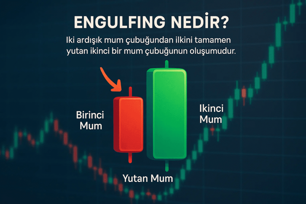 Engulfing Nedir? Engulfing (Yutan Mum) formasyonu, teknik analizde trend dönüşlerini işaret eden önemli bir mum çubuğu formasyonudur. Bu formasyon, iki ardışık mumdan oluşur ve ikinci mumun, ilk mumun tamamını “yutması” ile meydana gelir. Piyasadaki momentum değişimini net bir şekilde yansıtan bu formasyon, yatırımcıların dikkatle takip etmesi gereken sinyallerden biridir. Engulfing formasyonları iki türde karşımıza çıkar: Bullish Engulfing (boğa yutan) ve Bearish Engulfing (ayı yutan). Bullish Engulfing, düşüş trendi sonrası gelen pozitif dönüşü; Bearish Engulfing ise yükseliş trendi ardından gelen negatif dönüşü temsil eder. Bu yapıların oluştuğu bölgeler, çoğunlukla güçlü destek ve direnç seviyeleridir. Engulfing formasyonları, yatırımcıların piyasa yönünü analiz etmesinde yardımcı olurken, tek başına işlem kararı vermek için yeterli değildir. Bu formasyonun ardından gelen fiyat hareketleri ve işlem hacmi, yorumlamada oldukça önemlidir. Ayrıca RSI, MACD gibi teknik göstergelerle birlikte değerlendirilerek güvenilirlik artırılabilir. Formasyonun gücü, ikinci mumun bir önceki mumu ne kadar güçlü "yuttuğuna" ve işlem hacmindeki değişime bağlı olarak artar. Bu nedenle yatırımcılar, sadece formasyonun oluşumuna değil, aynı zamanda formasyonun nerede ve nasıl gerçekleştiğine de dikkat etmelidir.
