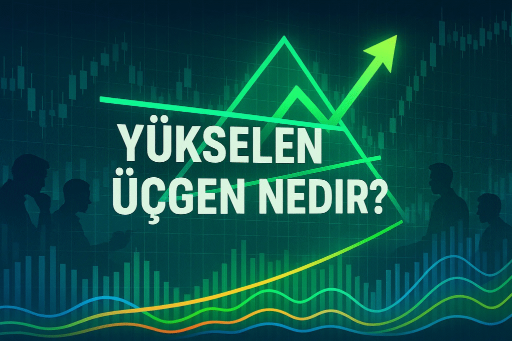 Yükselen üçgen nedir? Yükselen üçgen, fiyatların yatay bir direnç seviyesiyle karşı karşıya kalırken, diplerin giderek yükseldiği ve alıcıların güçlendiği teknik analiz formasyonudur. Bu formasyon, genellikle yükseliş trendinin devam edeceğinin güçlü bir işaretidir ve yatırımcılar için önemli alım fırsatları yaratır. Fiyatlar, direnç hattını kırdığında işlem hacminin artmasıyla birlikte yükseliş hızlanır ve hedef fiyat formasyon yüksekliği kadar yukarıda belirlenir. Yükselen üçgen, yatırımcı psikolojisinde alıcıların giderek daha aktif hale geldiğini gösterir. Satıcılar direnç çizgisinde direnç gösterirken, alıcılar daha yüksek dipler oluşturarak satış baskısını zayıflatır. Bu kararsızlık ve mücadele dönemi, kırılmayla birlikte yeni bir trendin habercisi olur. Formasyonun doğruluğunu artırmak için hacim takibi ve risk yönetimi önemlidir. Kırılma sonrası hedef fiyat ve stop loss seviyeleri net belirlenerek, yatırımcılar risklerini minimize edebilir ve potansiyel getirilerini maksimize edebilir.