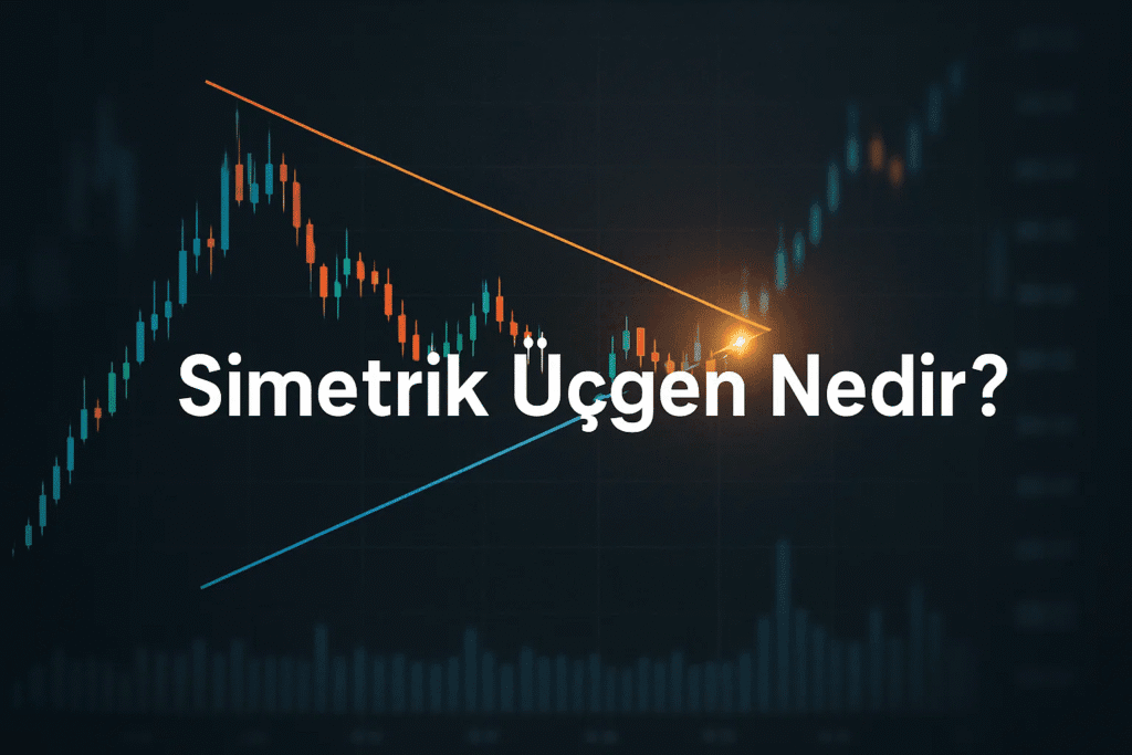 Simetrik üçgen formasyonu, fiyatların zamanla sıkıştığı, destek ve direnç çizgilerinin birbirine yaklaştığı bir grafik modelidir. Bu yapı, piyasada kararsızlık olduğunu ve yatırımcıların beklemede kaldığını gösterir. Üst çizgi düşen zirveleri, alt çizgi yükselen dipleri birleştirir. Bu da zamanla daralan bir alan yaratır. Fiyatlar bu üçgenin içinde dalgalanırken, işlem hacmi genellikle azalır. Çünkü yatırımcılar bir kırılma olana kadar net bir pozisyon almak istemez. Bu da üçgenin sonlarına doğru fiyatların daha sıkışık hareket etmesine yol açar. Bu sıkışma, yaklaşan sert bir hareketin habercisidir. Kırılma geldiğinde fiyat genellikle üçgenin en geniş yerindeki yüksekliği kadar bir hareket yapar. Bu nedenle formasyon, sadece yön sinyali değil, aynı zamanda hedef seviyesi açısından da yatırımcıya fikir verir. Ancak kırılma yönü her zaman kesin değildir; analiz dikkatli yapılmalıdır.