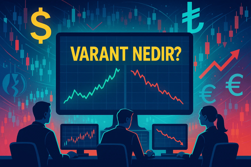Varant, yatırımcılara belirli bir dayanak varlığı (hisse senedi, endeks veya döviz gibi) önceden belirlenmiş bir fiyat ve zamanda alma ya da satma hakkı veren türev finansal araçlardır. Ancak varantlar, opsiyonlara benzeseler de bazı farklarıyla dikkat çekerler. Finansal piyasalarda yatırımcılara risklerini yönetme, spekülasyon yapma veya portföylerini çeşitlendirme imkanı tanıyan varantlar, son yıllarda Türkiye’de de giderek daha fazla tercih edilmektedir. Yüksek kaldıraç etkisiyle küçük sermayeyle büyük pozisyonlar alınabilir. Bu makalede varantların ne olduğu, çeşitleri, avantajları, riskleri ve yatırımcılar için sunduğu fırsatlar detaylı şekilde anlatılacaktır. Ayrıca varantların işlem gördüğü piyasalara dair önemli bilgiler verilecektir.